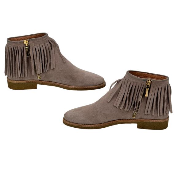Kate Spade Betsie Fringe Boots Women's SZ 7.5 Gray Boho Folk Western Coachella - Picture 3 of 9